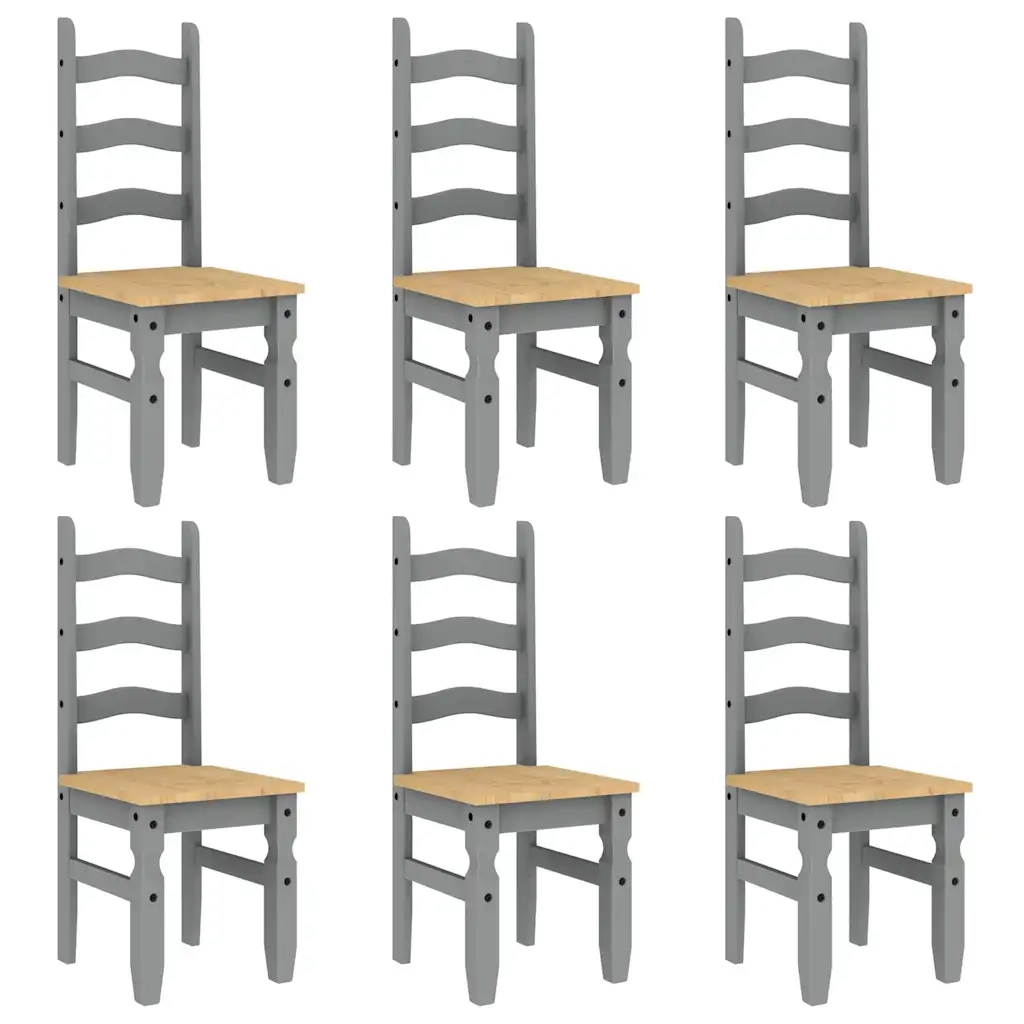 Set da Pranzo 7 pz PANAMA Grigio in Legno Massello di Pino 3345213