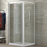 Ogomondo lato fisso per box doccia book bianco cristallo temprato *** misure 68-70xh190 cm trasparente, confezione 1