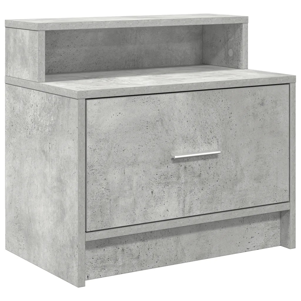 Comodini con Cassetto 2 pz Grigio Cemento 51x31x47 cm