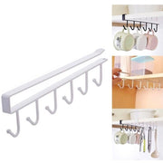 Trade Shop - Sottoripiano Sotto Ripiano Con 6 Ganci Appendi Mestolo Attrezzi Per Cucina 26x7 -