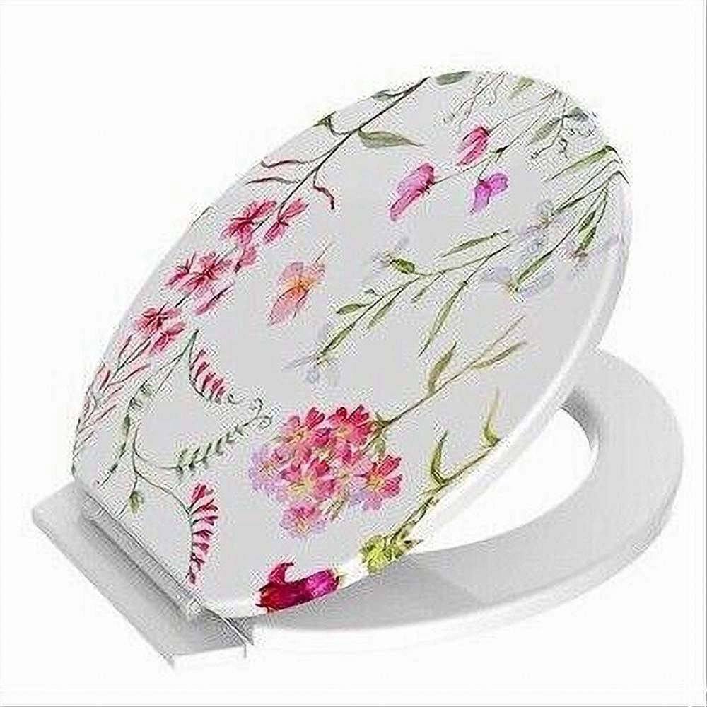 Trade Shop - Copriwater Sedile Coprivaso Wc Water Per Bagno In Pvc Universale Con Fiori 59025 -