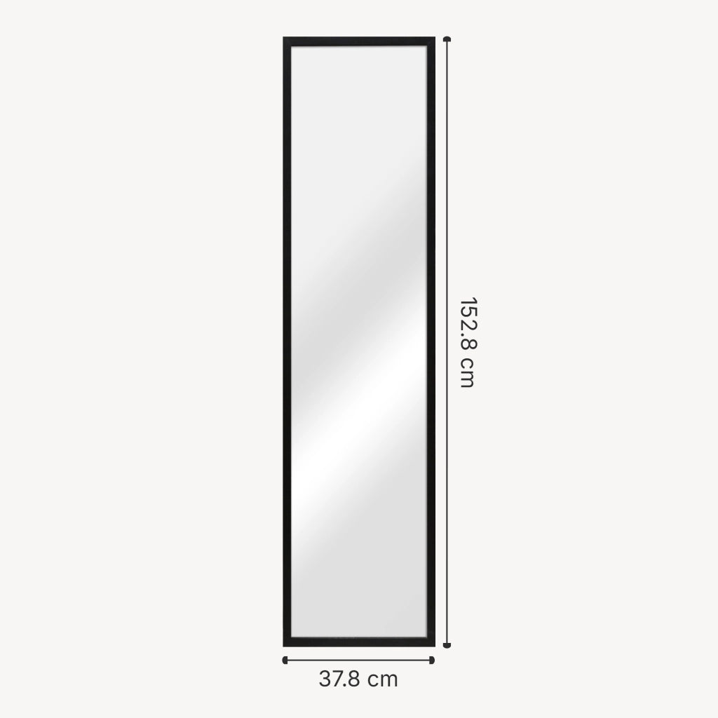 Specchio da Terra 'Giovinazzo' a Figura Intera 150 x 35 cm Cornice in MDF - Nero [en.casa]
