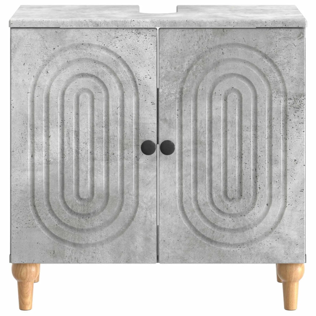 Armadio per Lavabo da Bagno ALKMAAR Grigio Cemento 896128