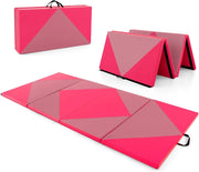 Tappetino da Ginnastica Pieghevole, Spessore di 3,8 cm, Tappetino Sportivo Fitness, Imbottitura in Cotone con Perline EPE, Tappetino da Palestra Spesso, Dimensione Aperta 240 x 117 cm