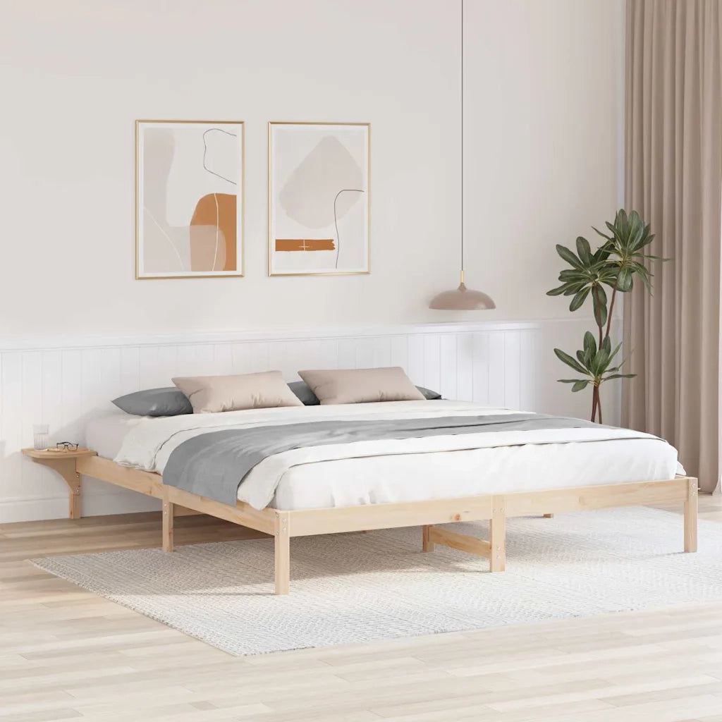 Struttura del letto-Giroletto Naturale 200 x 200 cm Pino massello 321401