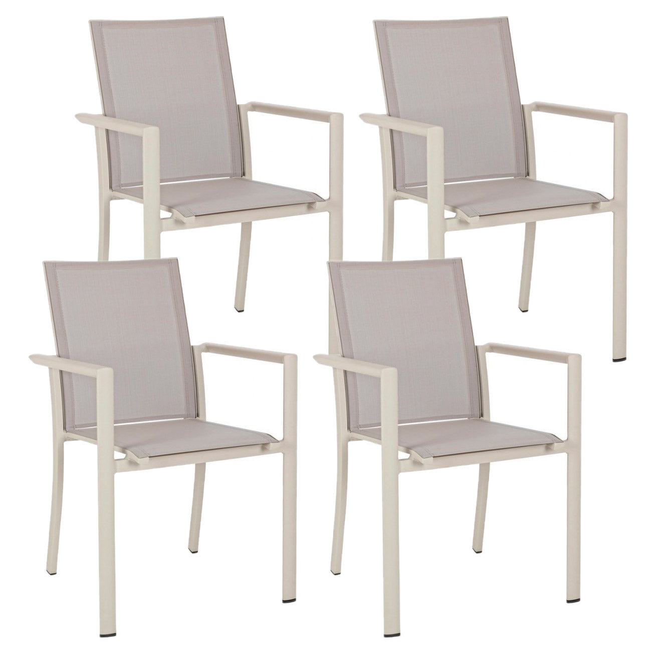 Set 4 Sedie da Giardino 56,2x60x88h cm con Braccioli Konnor Rastin