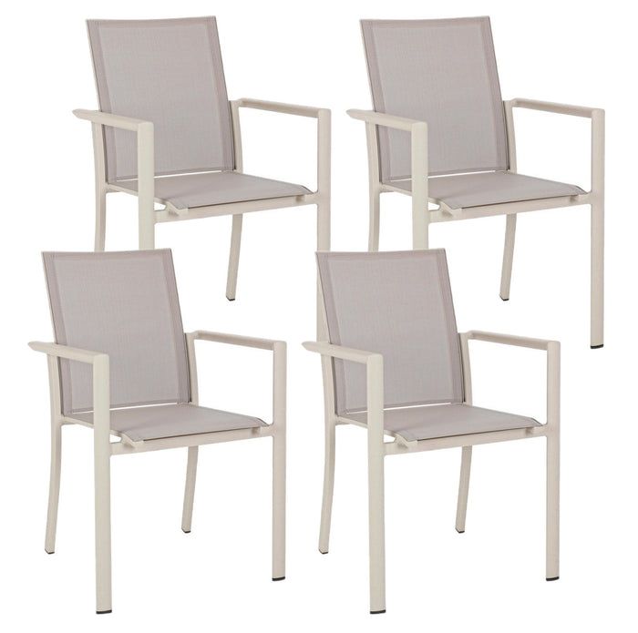 Set 4 Sedie da Giardino 56,2x60x88h cm con Braccioli Konnor Rastin