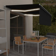 Tenda Automatica con Sensore Vento e LED 4x3 m Antracite  cod mxl 55625