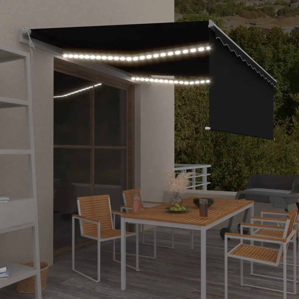 Tenda Automatica con Sensore Vento e LED 4x3 m Antracite  cod mxl 55625
