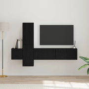 Set mobile TV 5 pcs Rovere Nero Legno multistrato