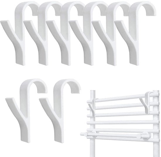 Kit di fissaggio radiatore - Supporto per radiatori a mano - 8 pezzi - Bianco - Plastica