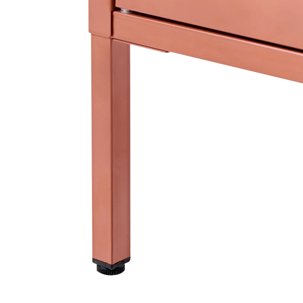 Credenza alta in metallo con 2 ante ed elementi in vetro, stile industriale moderno marrone dorato sala da pranzo soggiorno