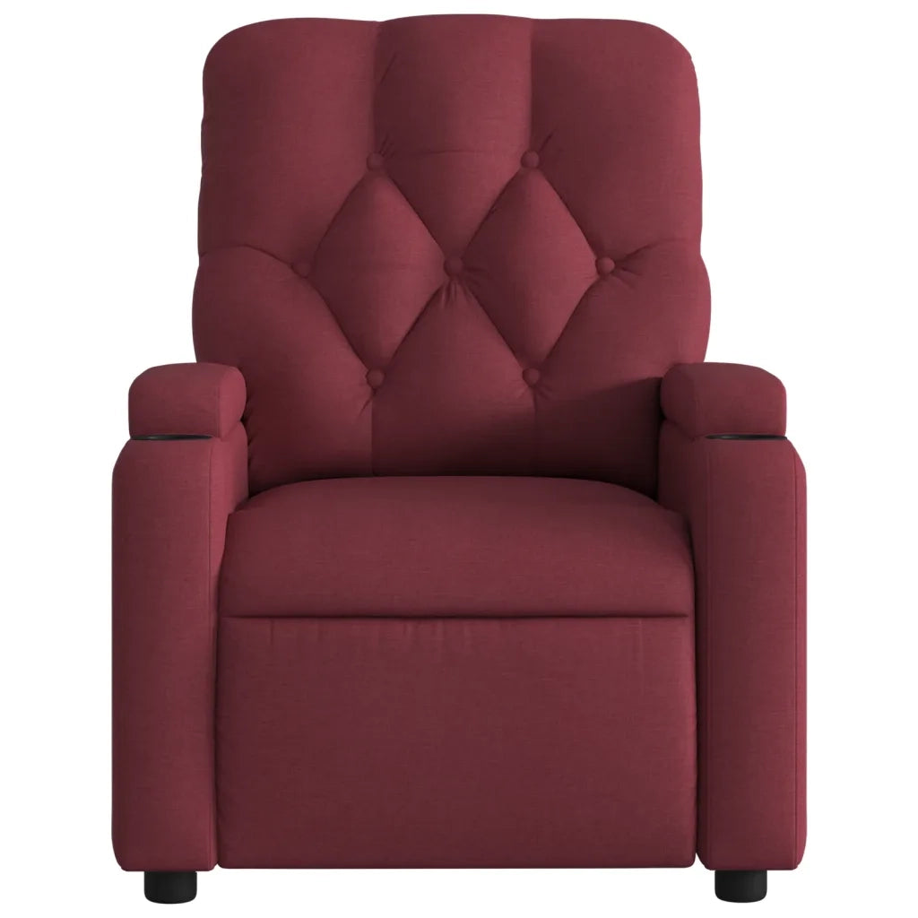 Poltrona | Sedia Relax Reclinabile in Tessuto Rosso Vino