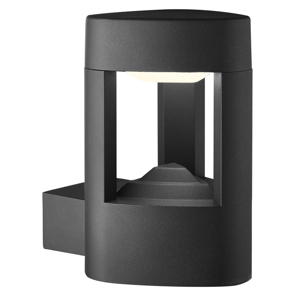 Lampada da parete per esterni Michigan - Metallo grigio scuro e policarbonato