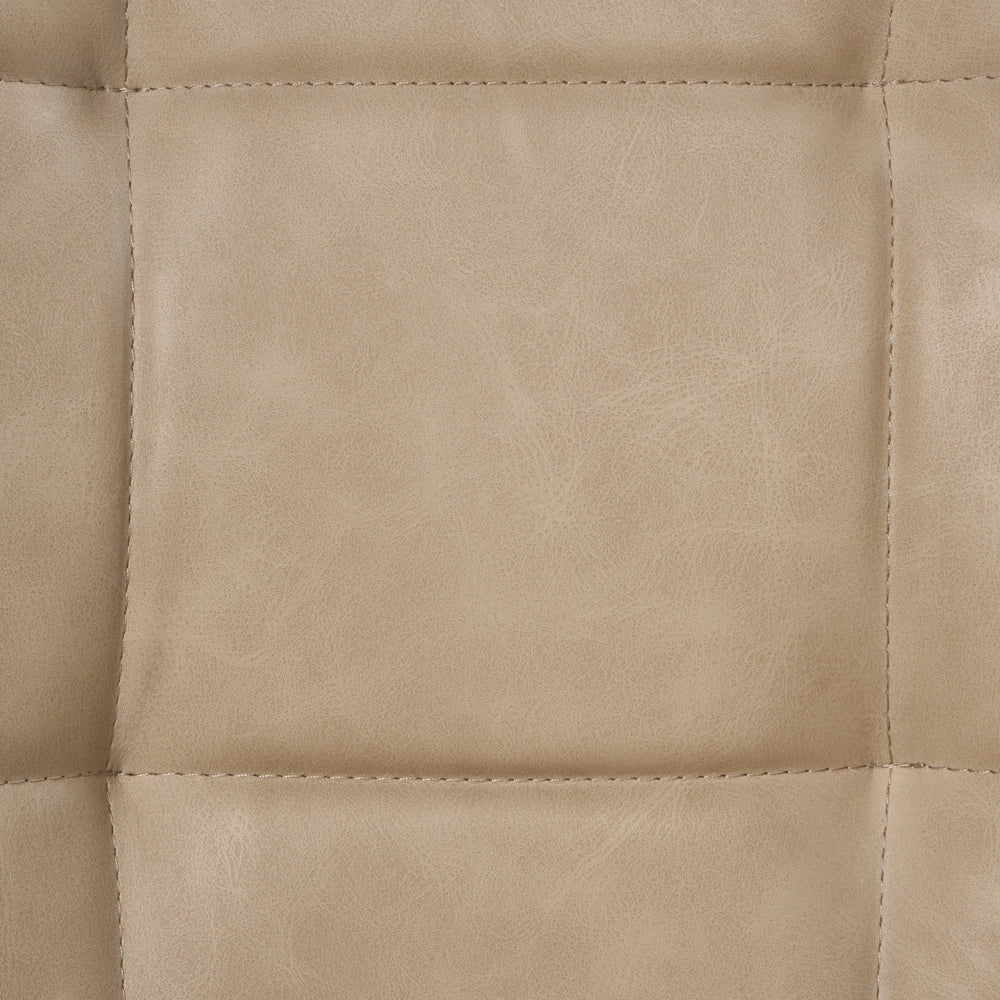 Set 2 Sedie da Pranzo in ecopelle beige Gambe in Acciaio Nero sedie imbottite