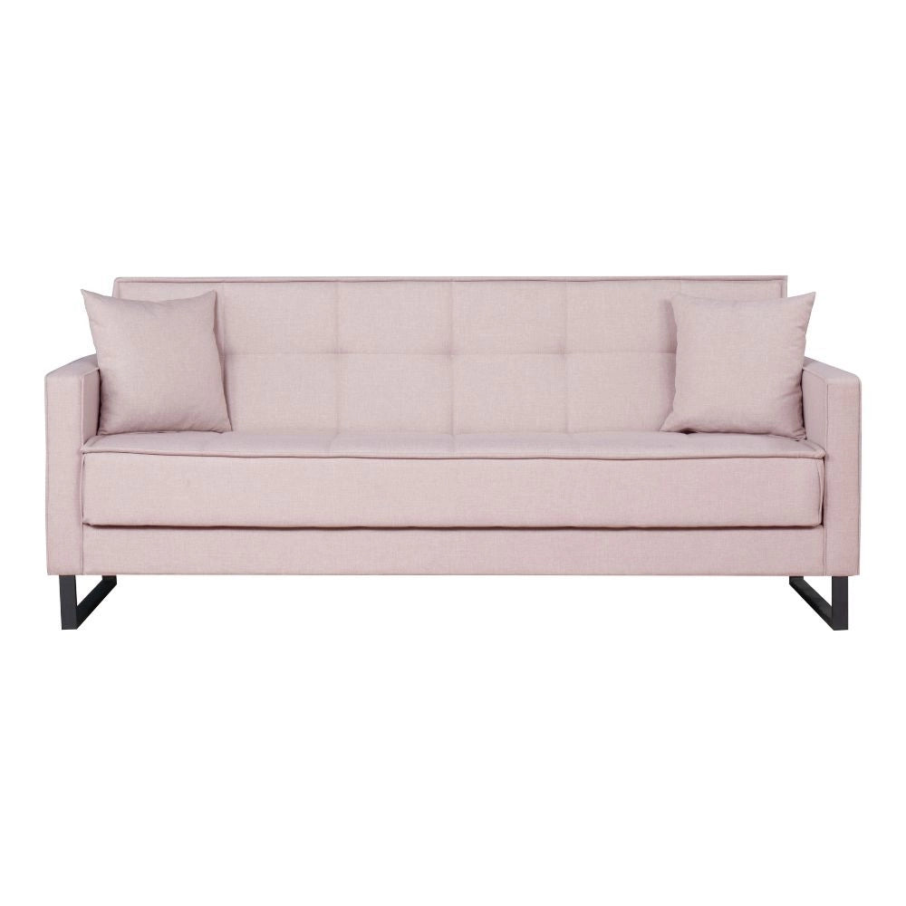 Divano letto contenitore Legen 3 posti in vellutino rosa antico 12-450