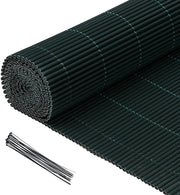 Schermo di separazione per giardino e terrazza 0,9x4m, resistente al vento e al tempo, UV resistente, per uso esterno, colore verde.