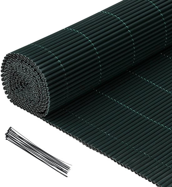 Schermo di separazione per giardino e terrazza 0,9x4m, resistente al vento e al tempo, UV resistente, per uso esterno, colore verde.