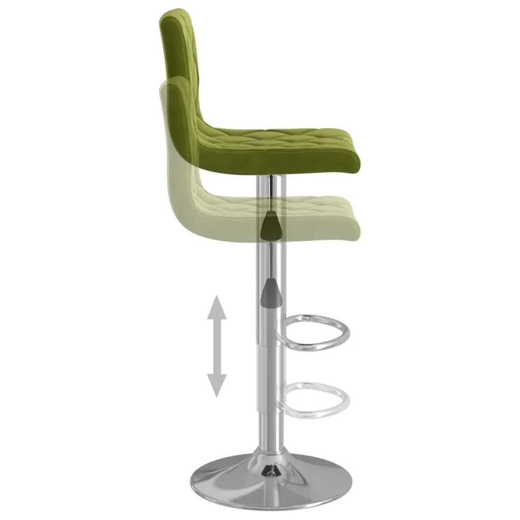 vidaXL Sgabelli da Bar 2 pz Verde Chiaro in Velluto