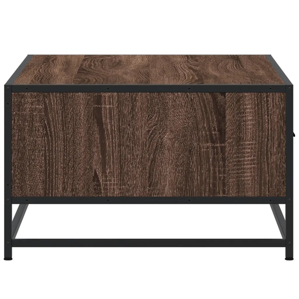 Tavolino Rovere Marrone 90x57x35 cm Legno Multistrato e Metallo