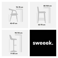 Set di 2 sgabelli da bar con barre di legno di hevea , noce