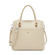 Borsa a mano in pelle resistente al tempo, borsa in pelle da donna - Borsa con manico superiore - Borsa tote bianca