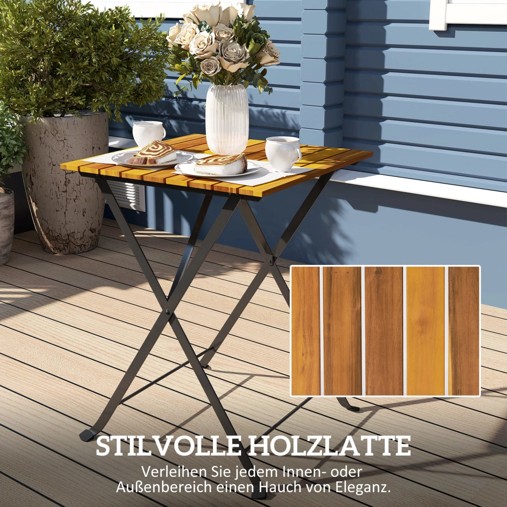 Tavolo da pranzo pieghevole con 2 sedie pieghevoli ¨C zephmum ¨C Teak