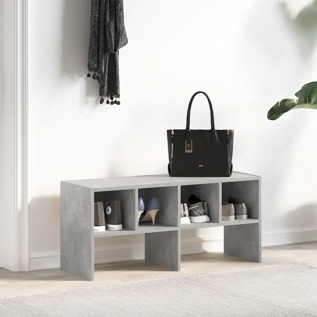 vidaXL Scarpiera Impilabile Grigio Cemento 89,5x30x40 cm