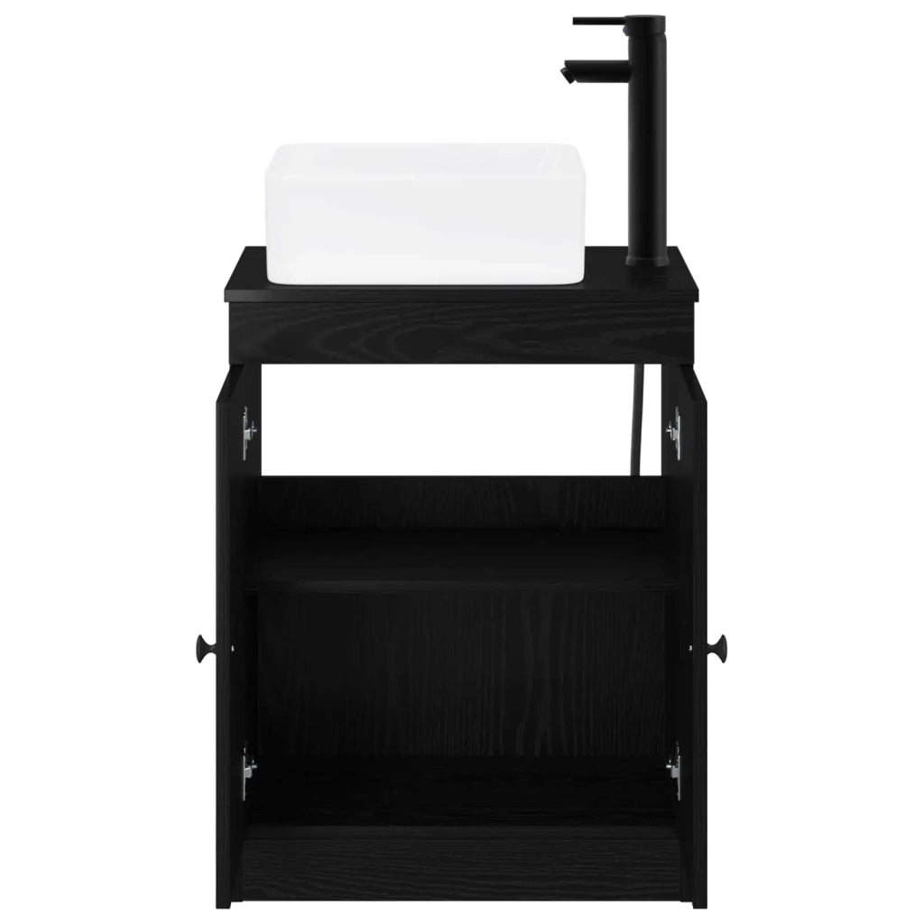 Set di mobili per il bagno Rovere Nero Legno ingegnerizzato 3404233