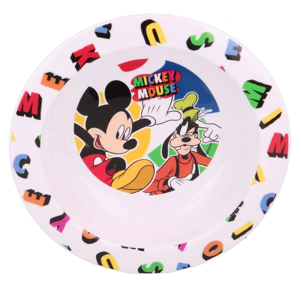 Piatto per bambini in plastica alimentare senza BPA Bianco Mickey Mouse