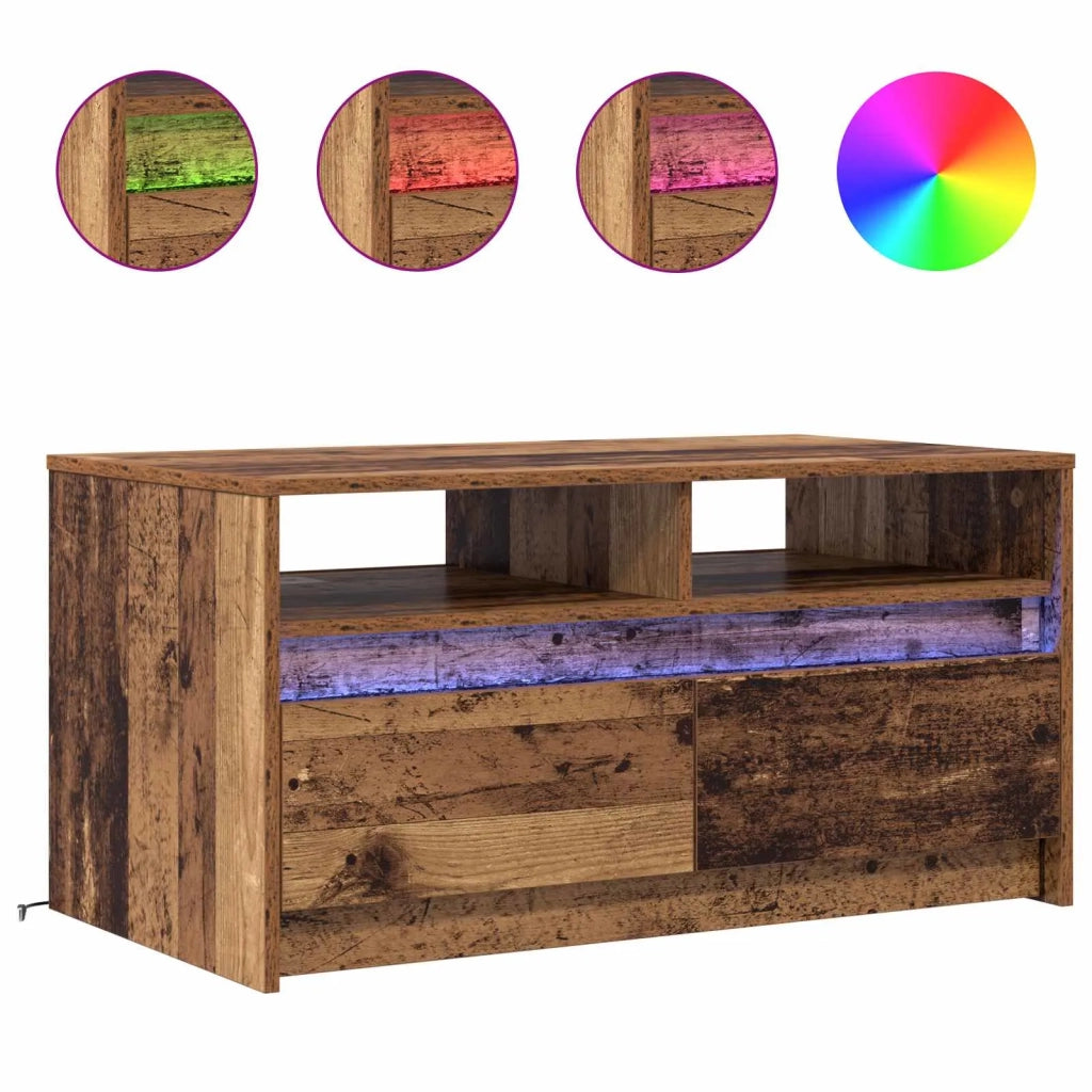 Tavolino da salotto con cassetto Legno vecchio 90 x 50 x 45 cm