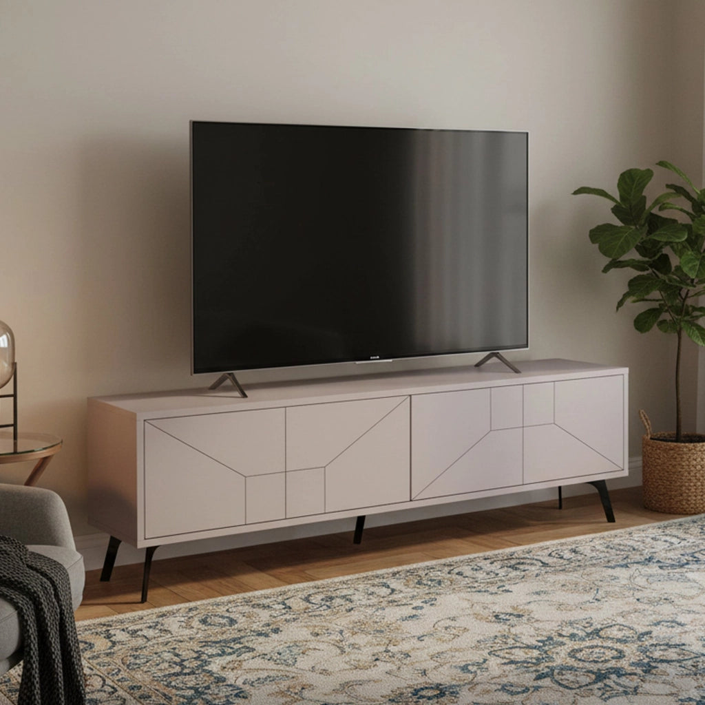 Olgadikiev, Mobile Porta tv un Ripiano, 180x30x50h cm Beige