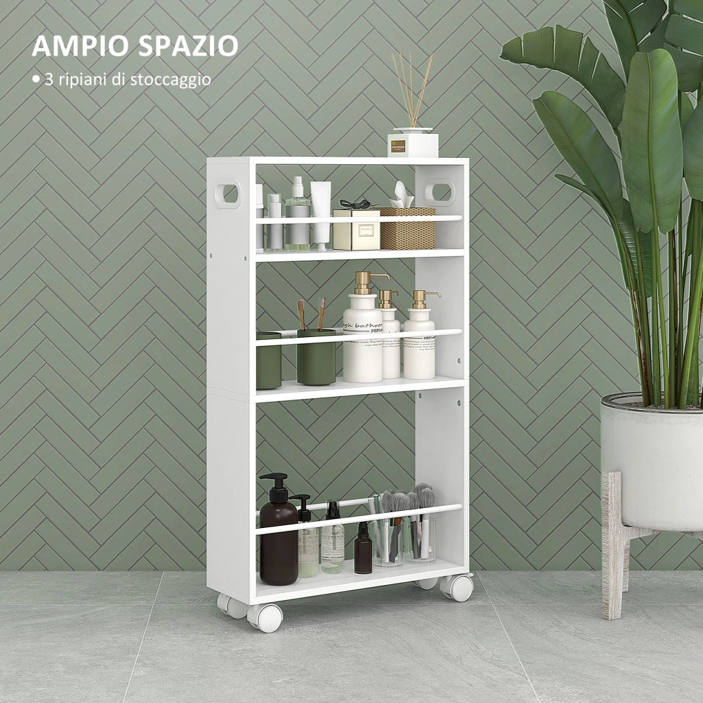 Carrello Multiuso 3 Livelli ¨C Zephmum ¨C Bianco 60x40x90
