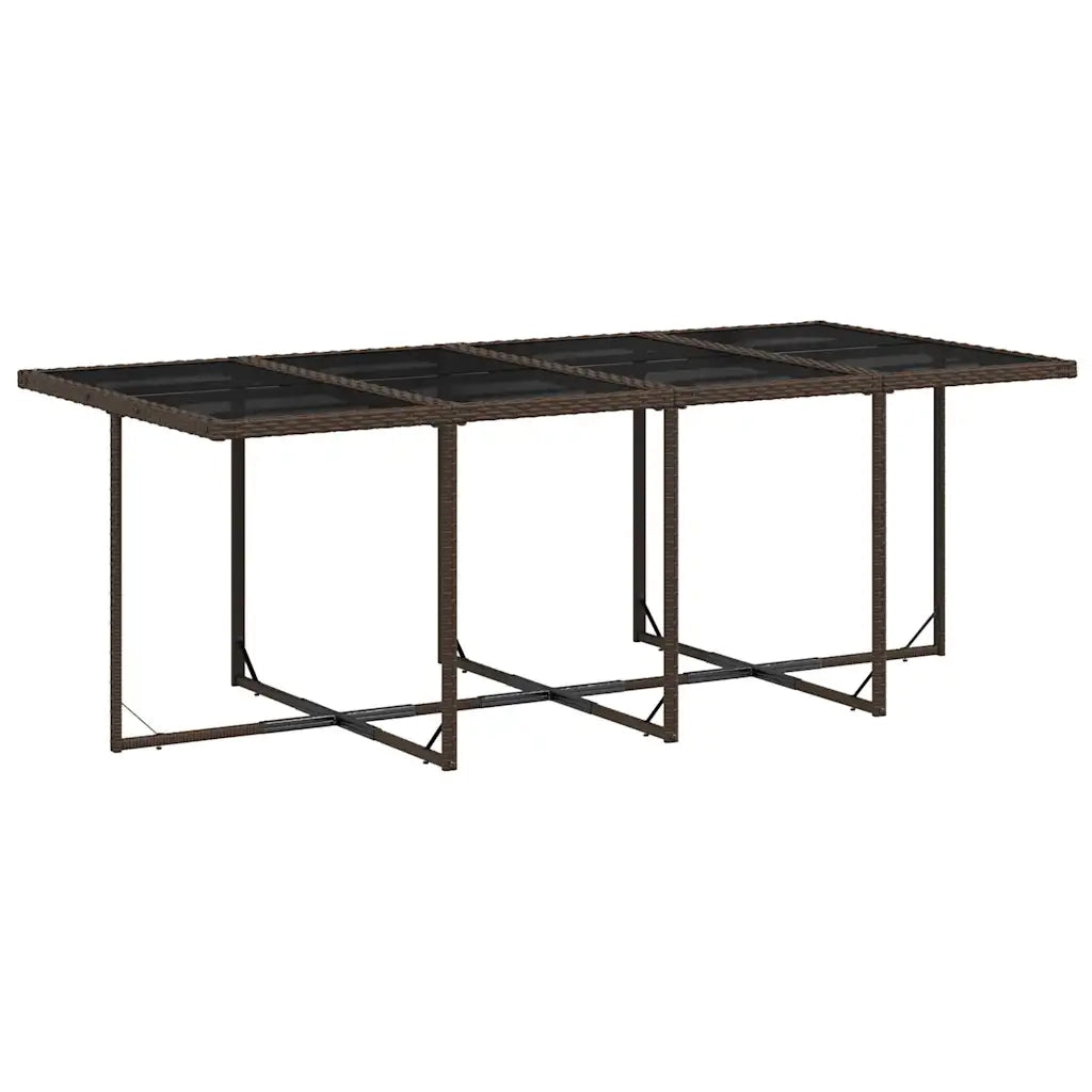 Set da Pranzo da Giardino 13pz con Cuscini Marrone Polyrattan 3211041