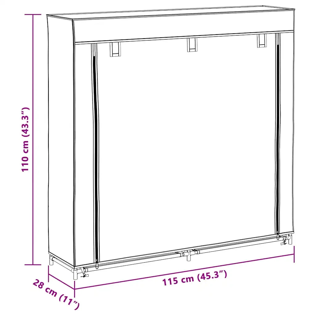 Scarpiera in Tessuto Richiudibile 115 x 28 x 110 cm Marrone 240494