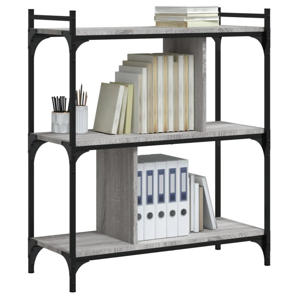 Libreria Grigio Sonoma 3 Ripiani 76x32x88 cm Legno Multistrato 833933