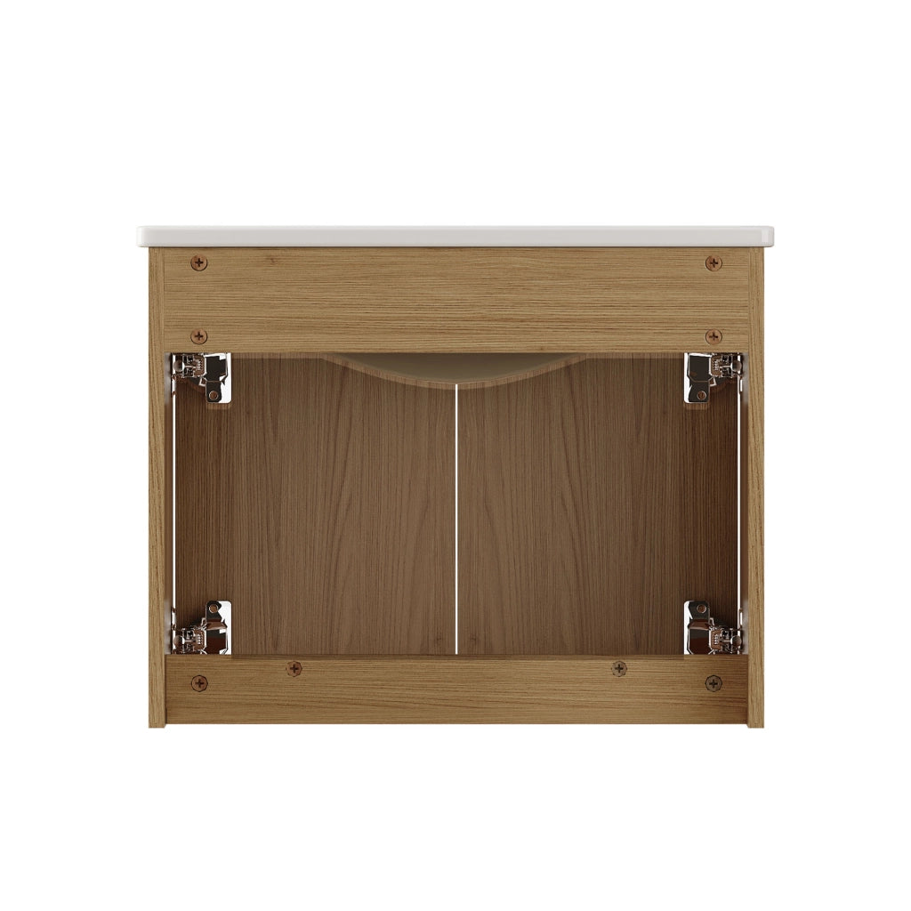 Armadietto Bagno 60cm ¨C MINIMAL ¨C Rovere Chiaro, 2 Ante, Salvaspazio