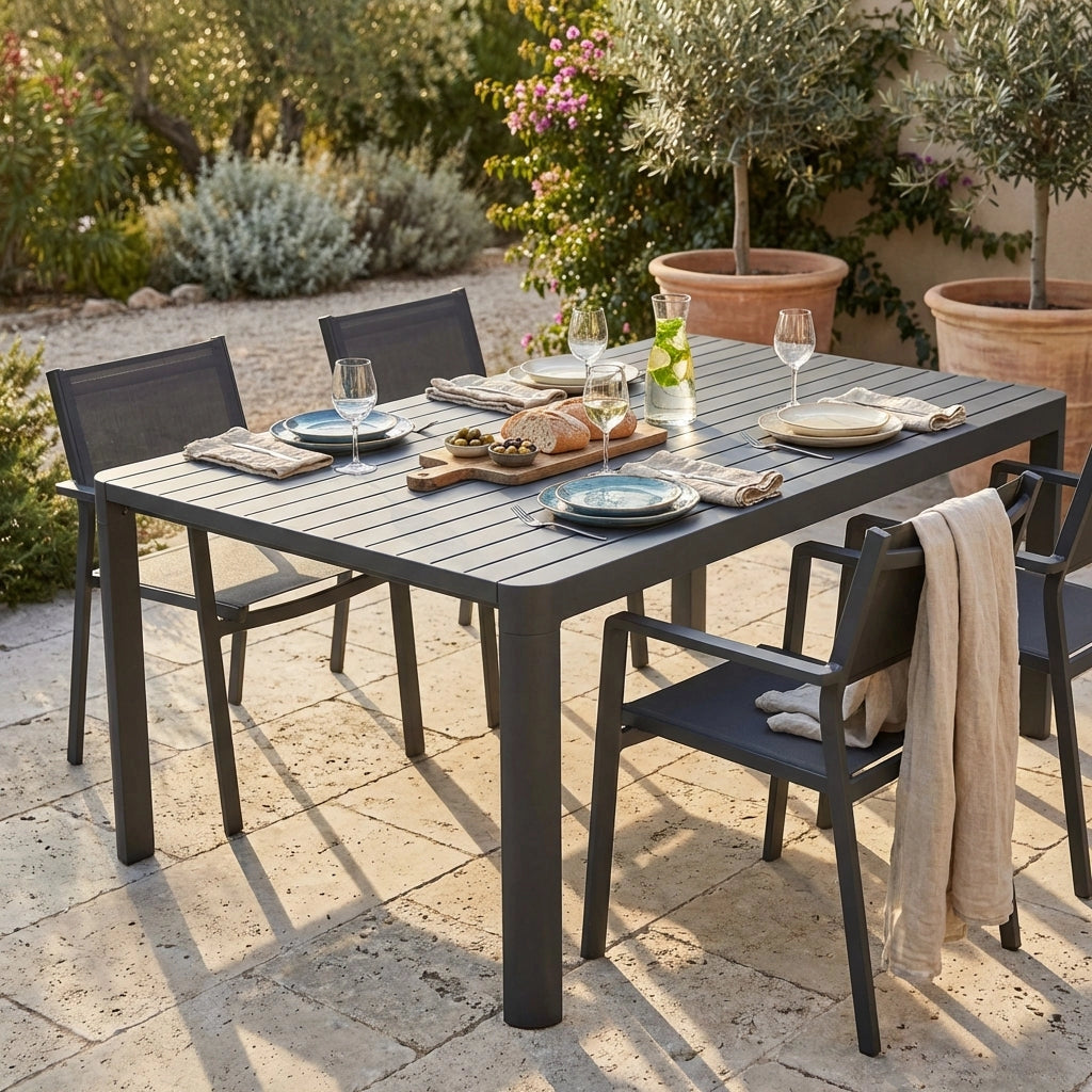 Tavolo da giardino quadrato allungabile in alluminio - WASH