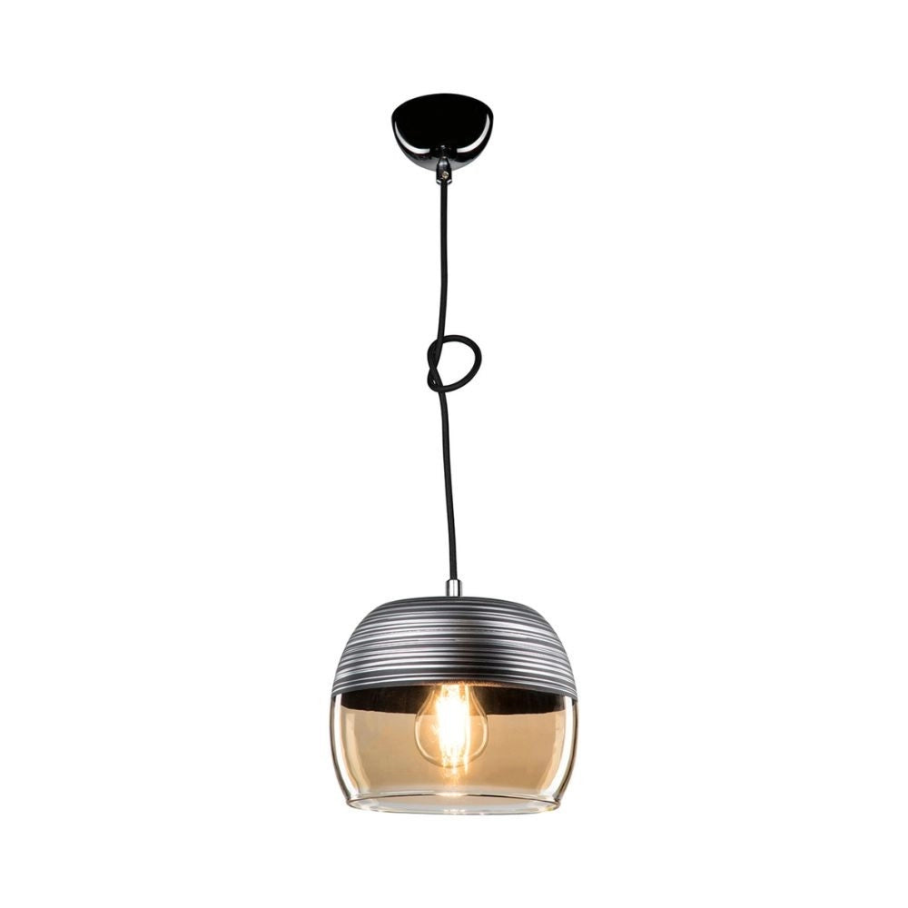 Lampada a sospensione Punto ASZ0857 diffusore bicchiere rovesciato nero EFFEZ