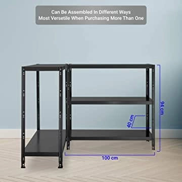 SCAFFALE IN METALLO ANTRACITE ETTORE KIT BULLONI 100 X 40 X H187CM CON 5 RIPIANI