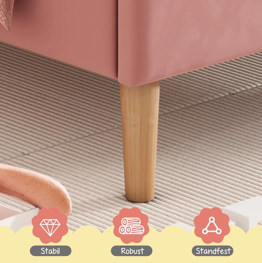 Letto imbottito rosa 90 x 200 cm in velluto con testiera regolabile