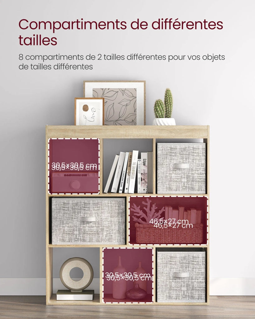 Libreria aperta mensola portaoggetti indipendente dimensioni: 97,5 x 30 x 100 cm beige 12_0004278