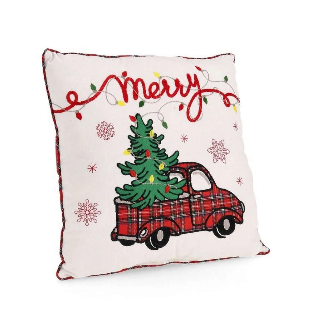 Cuscino Natalizio con Furgone Rosso Decorativo Bizzotto 45 x 45