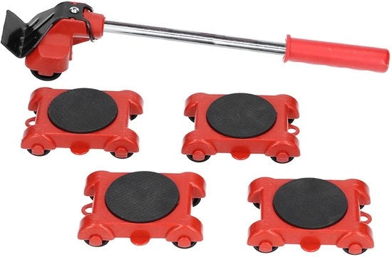 Set di attrezzi di spostamento per mobili - 4 ruote - peso massimo 150 kg - alta qualità - A3 - robusto e pratico - set di ruote per mobili