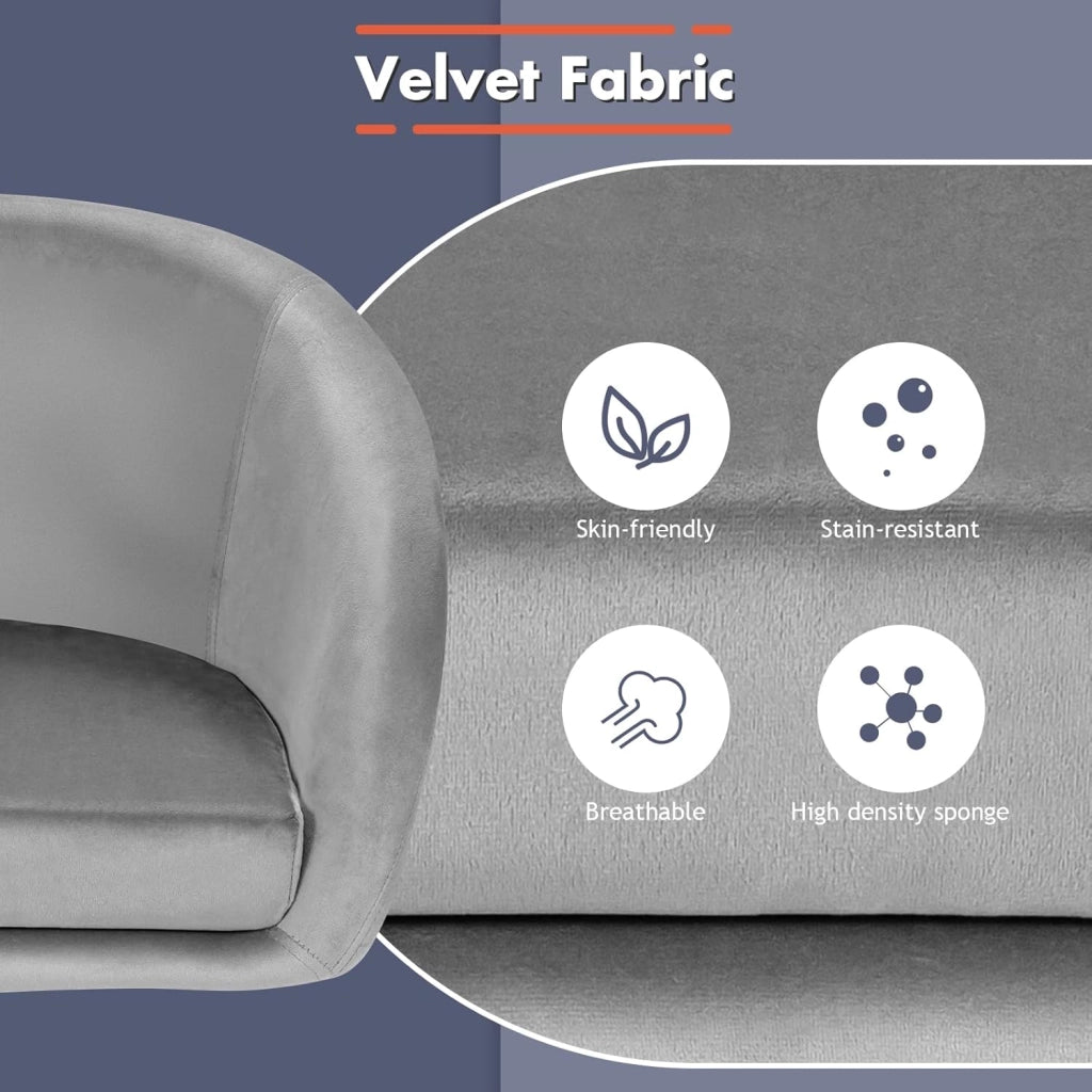Sgabello da Bar in Velluto, Altezza Regolabile e Girevole a 360 Gradi, Sedile Stile Retrò con Schienale, Carico di Massimo 120 kg, 61x52x 72-86 cm, 2 Colori
