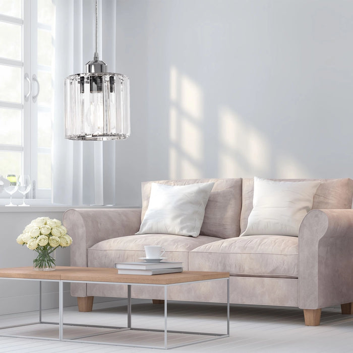 Lampada Da Soffitto Cristallo Argento APP508-1CP