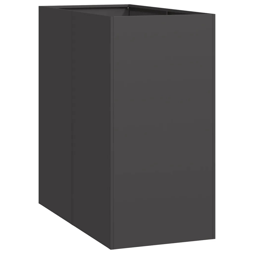 Fioriera-Vaso da Esterno-Contenitore per Piante Nera 40x80x80 cm in Acciaio