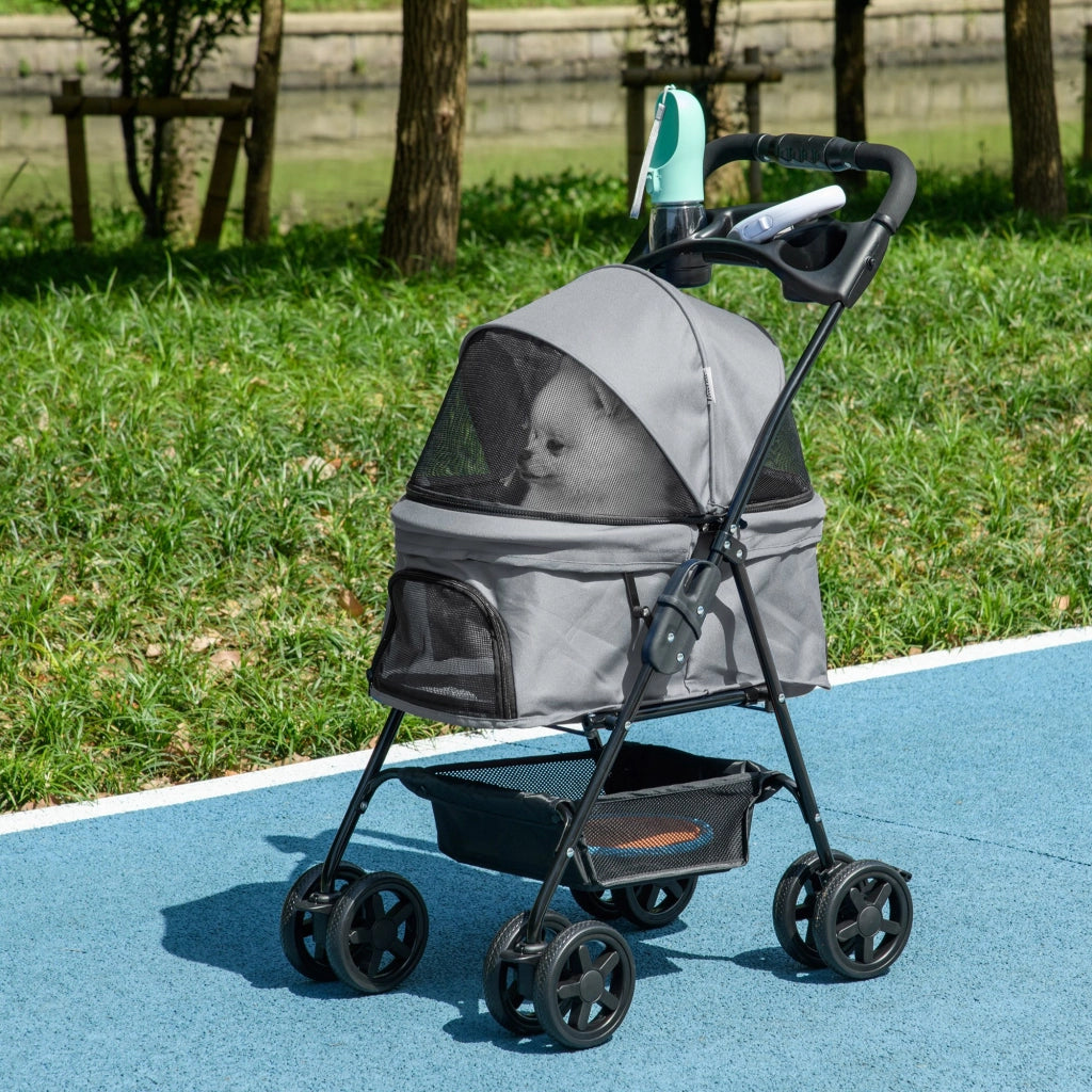Carrello per Cani ¨C zephmum ¨C Grigio, Metallico, 67x45x96 cm