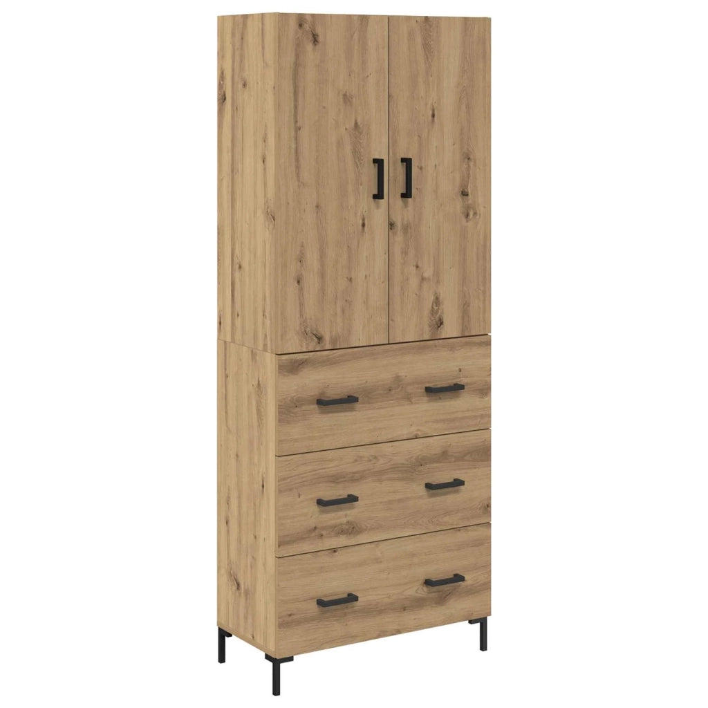 Credenza con Cassetto-Buffet-Armadio da cucina Rovere artigianale 69,5 x 34 x 180 cm 998603