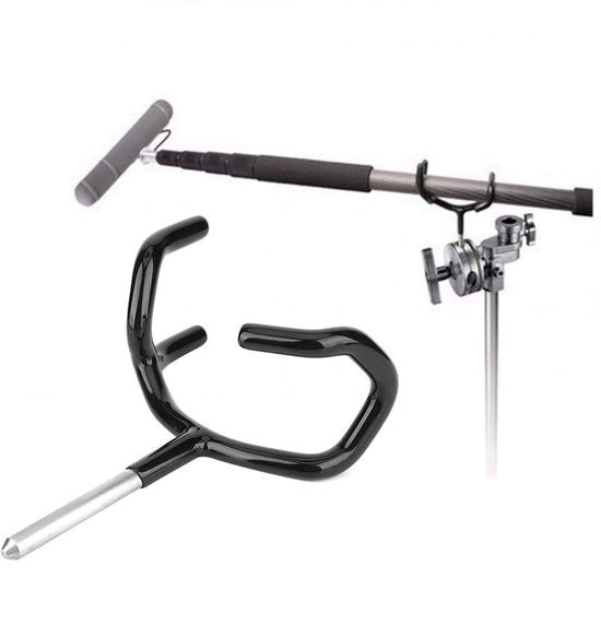 Supporto per Microfono in Alluminio - Braccio per Microfono - Stabilizzatore per Microfono - Sostenibile - Antiscivolo - Rivestimento Soft - Per Asta per Albero/C-Base
